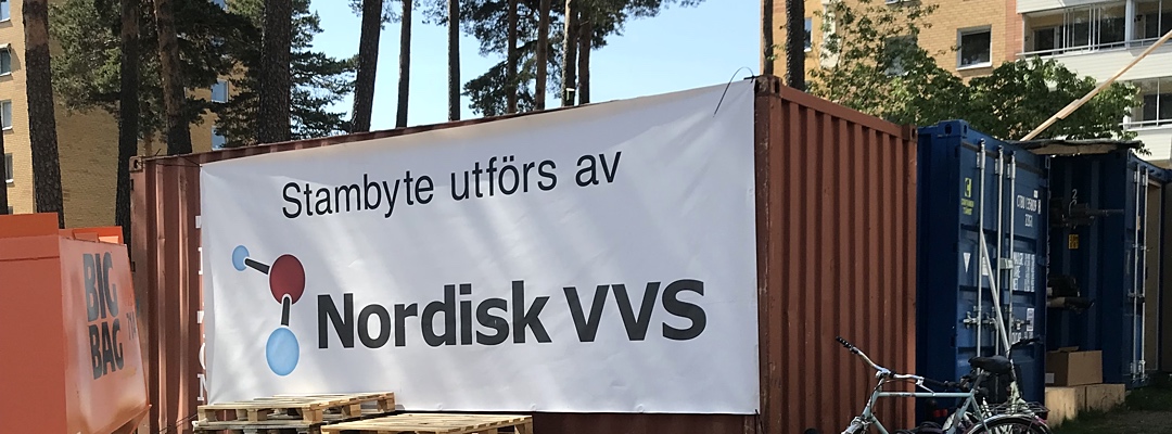 Nordisk VVS utför stambyte åt Brf Norrhöjden i Kungsängen.